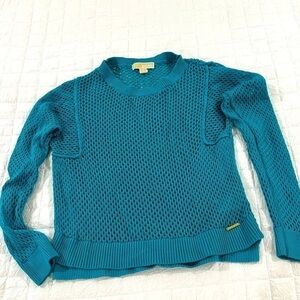 MICHAEL KORS TURQUOISE KNIT PULL OVER SWEATER Size Med